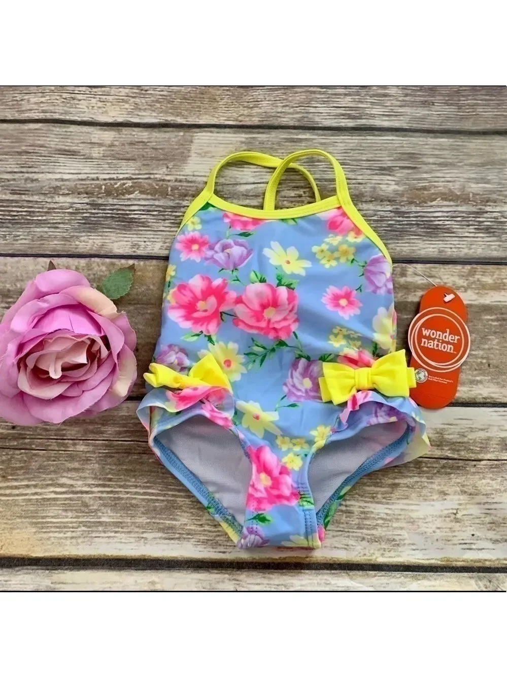 🌴NWT RUFFLE & BOW SWIMSUIT